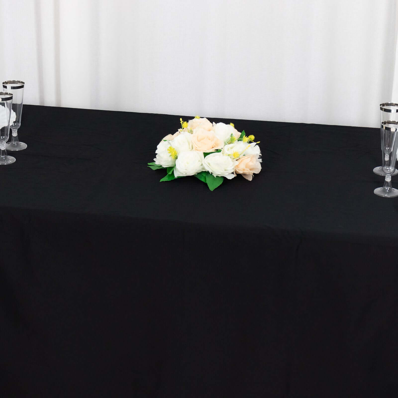 100% Cotton 90"x156" Rectangle Tablecloth Black Linen - Seamless, Soft & Breathable Table Cover