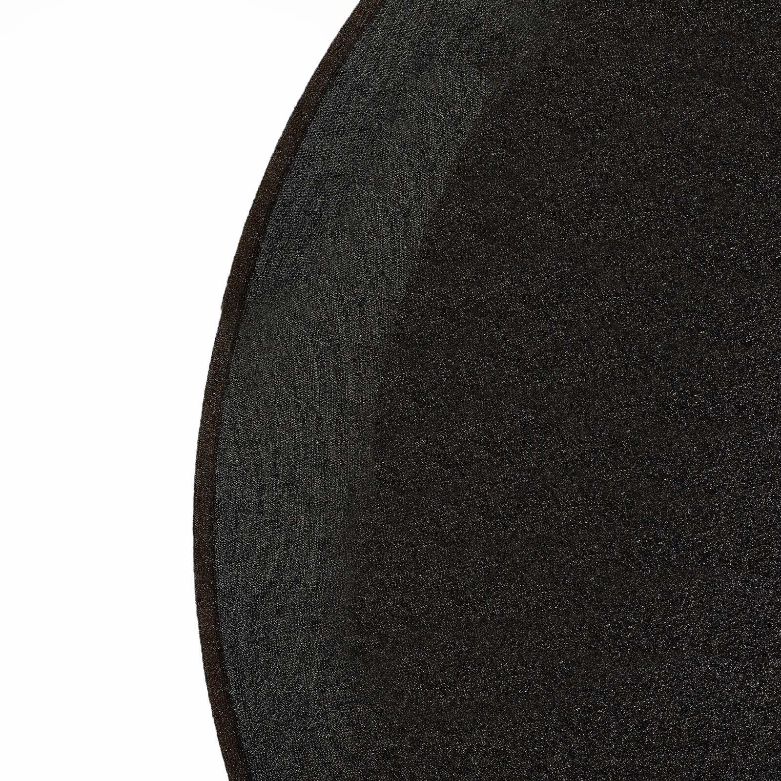 7.5ft Black Metallic Shimmer Tinsel Spandex Round Wedding Arch Cover, 2-Sided Photo Backdrop