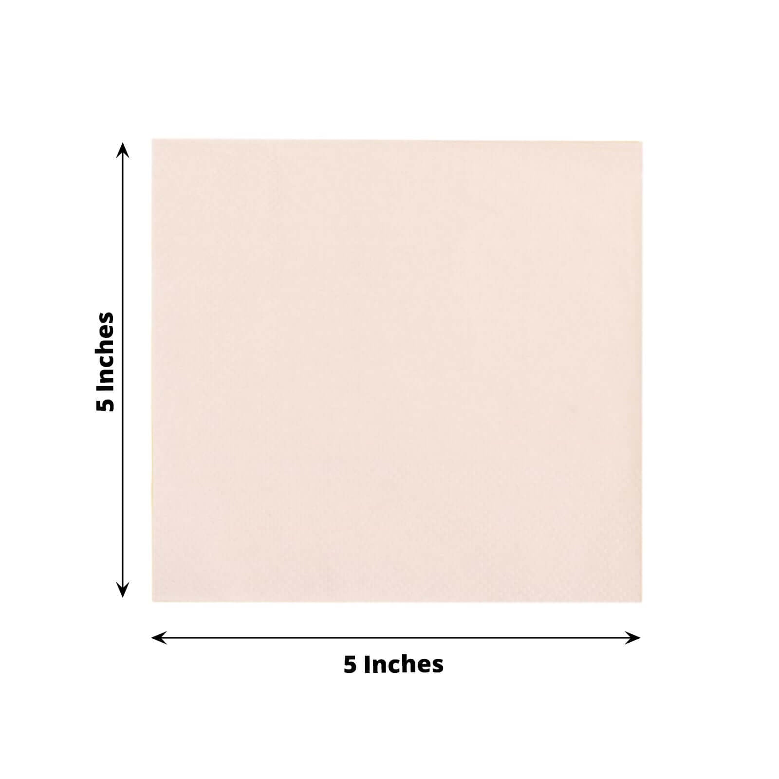 50-Pack Paper Beverage Napkins Blush - 2 Ply Disposable Soft 18GSM Cocktail Napkins 5"x5"