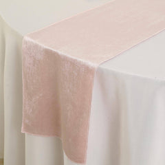 Premium Velvet 12"x108" Table Runner Blush - Sheen Finish Reusable Table Decor