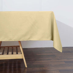 Polyester 60"x102" Rectangle Tablecloth Champagne - Durable and Stylish Table Cover