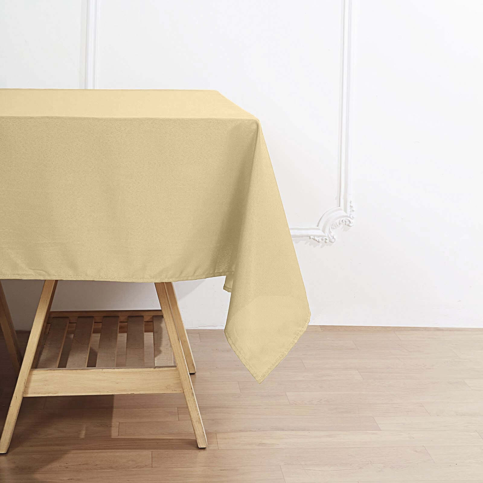 Polyester Square 70"x70" Tablecloth Champagne - Wrinkle-Resistant & Durable Table Cover