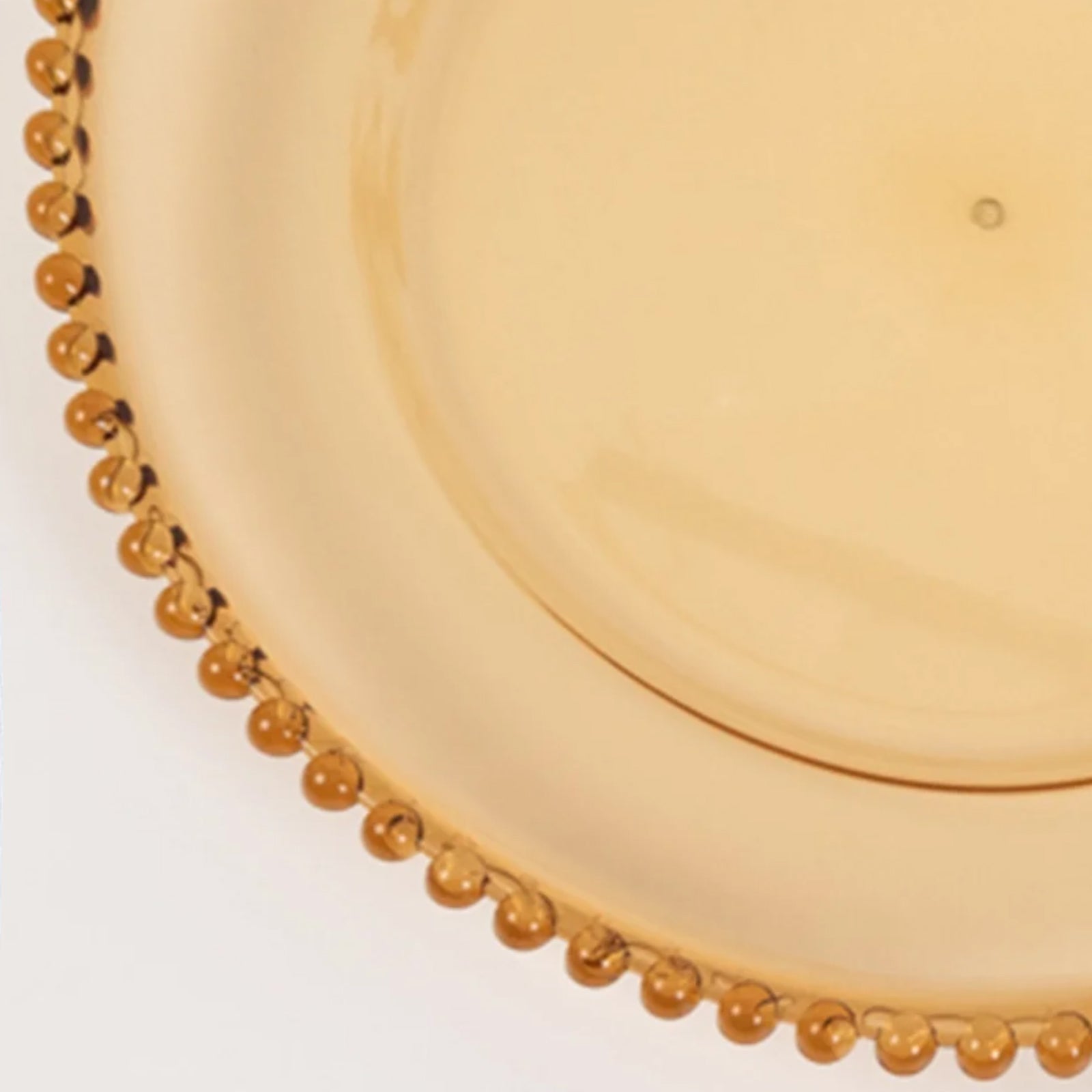 6-Pack Acrylic Round Charger Plates 13" in Amber Gold with Beaded Rim, Decorative Dinner Party Charger Tableware
