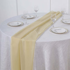 Chiffon 6ft Table Runner Champagne - Flowy & Lightweight Table Decor