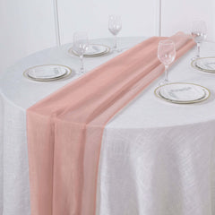 Chiffon 6ft Table Runner Dusty Rose - Flowy & Lightweight Table Decor