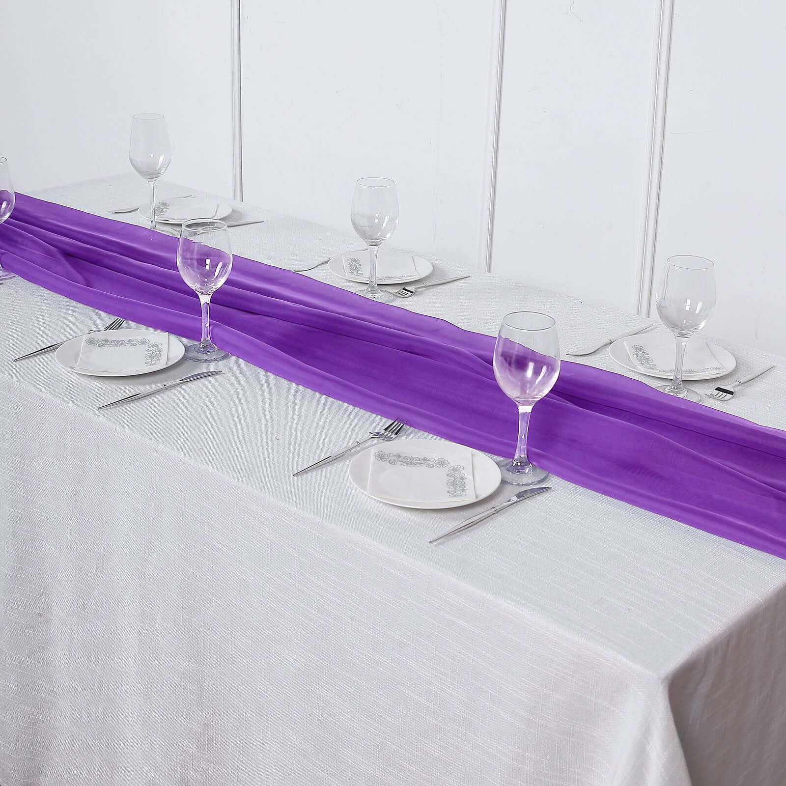 Chiffon 6ft Table Runner Purple - Flowy & Lightweight Table Decor
