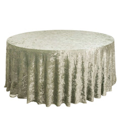 Premium Crushed Velvet 120" Round Tablecloth Sage Green - Reusable Soft & Stylish Seamless Table Cover