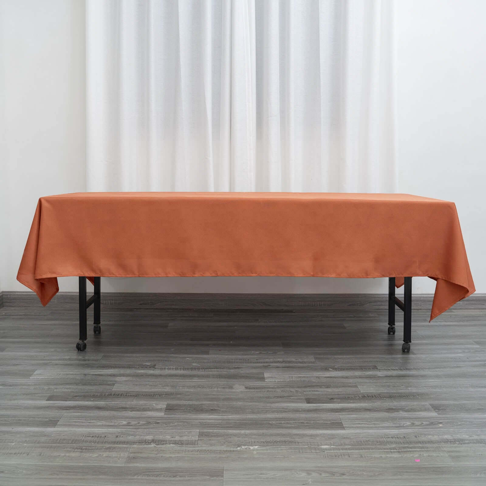 Polyester 60"x102" Rectangle Tablecloth Terracotta (Rust) - Durable Table Cover