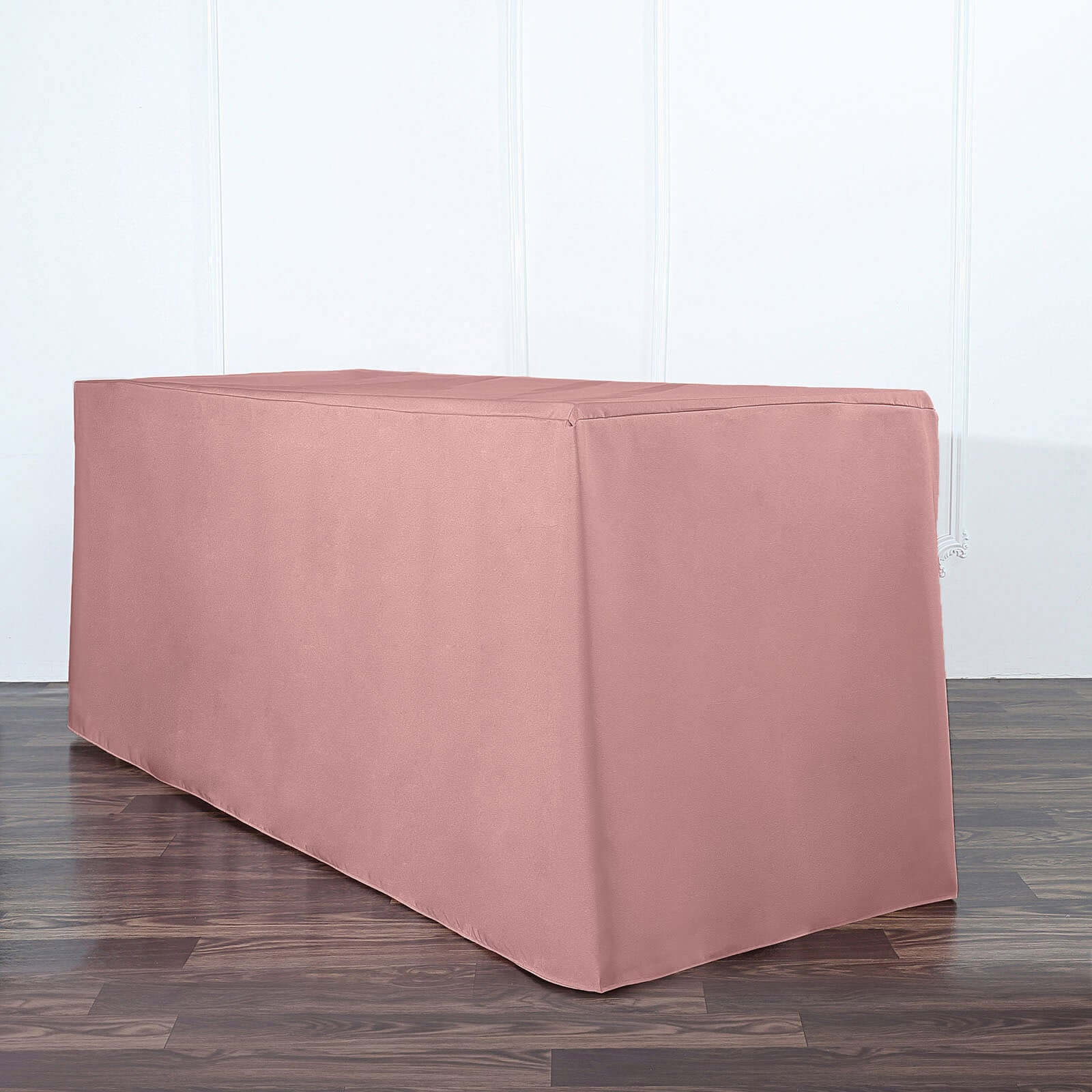 Fitted Polyester 72"x30" Rectangle Tablecloth Dusty Rose - Durable Table Cover