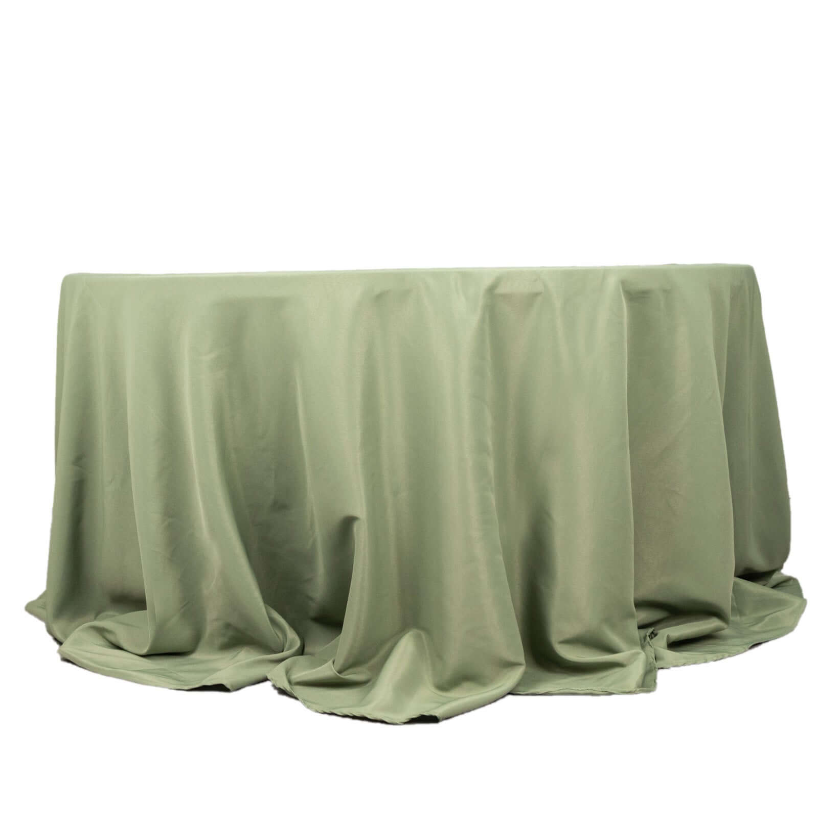 Premium Polyester 132" Round Tablecloth Dusty Sage Green - Seamless 220GSM Wrinkle-Resistant Table Cover