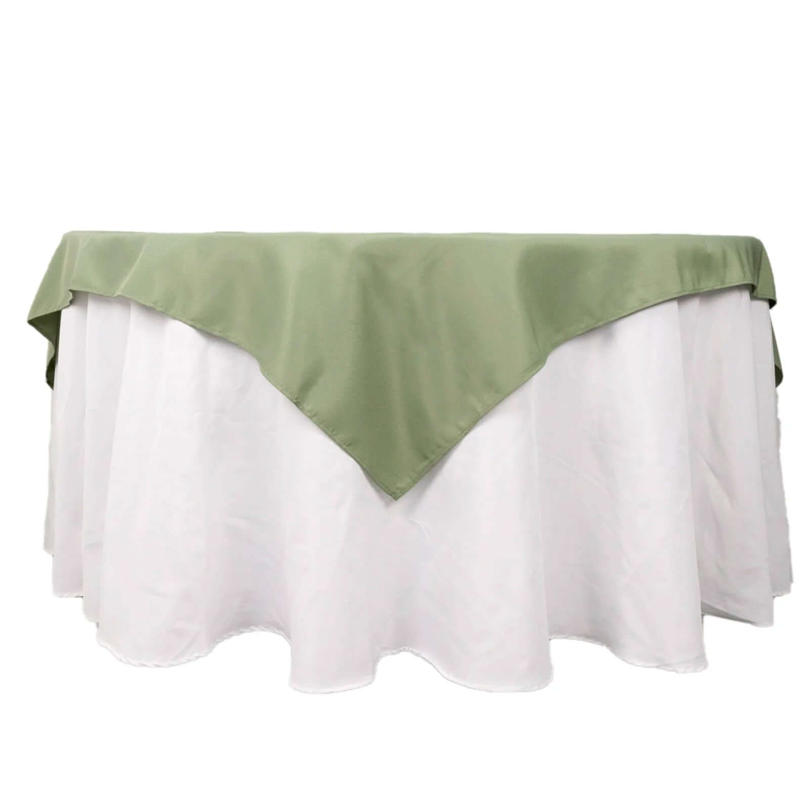 Premium Polyester 70"x70" Table Overlay Square Tablecloth Dusty Sage 220GSM Wrinkle-Resistant Table Cover
