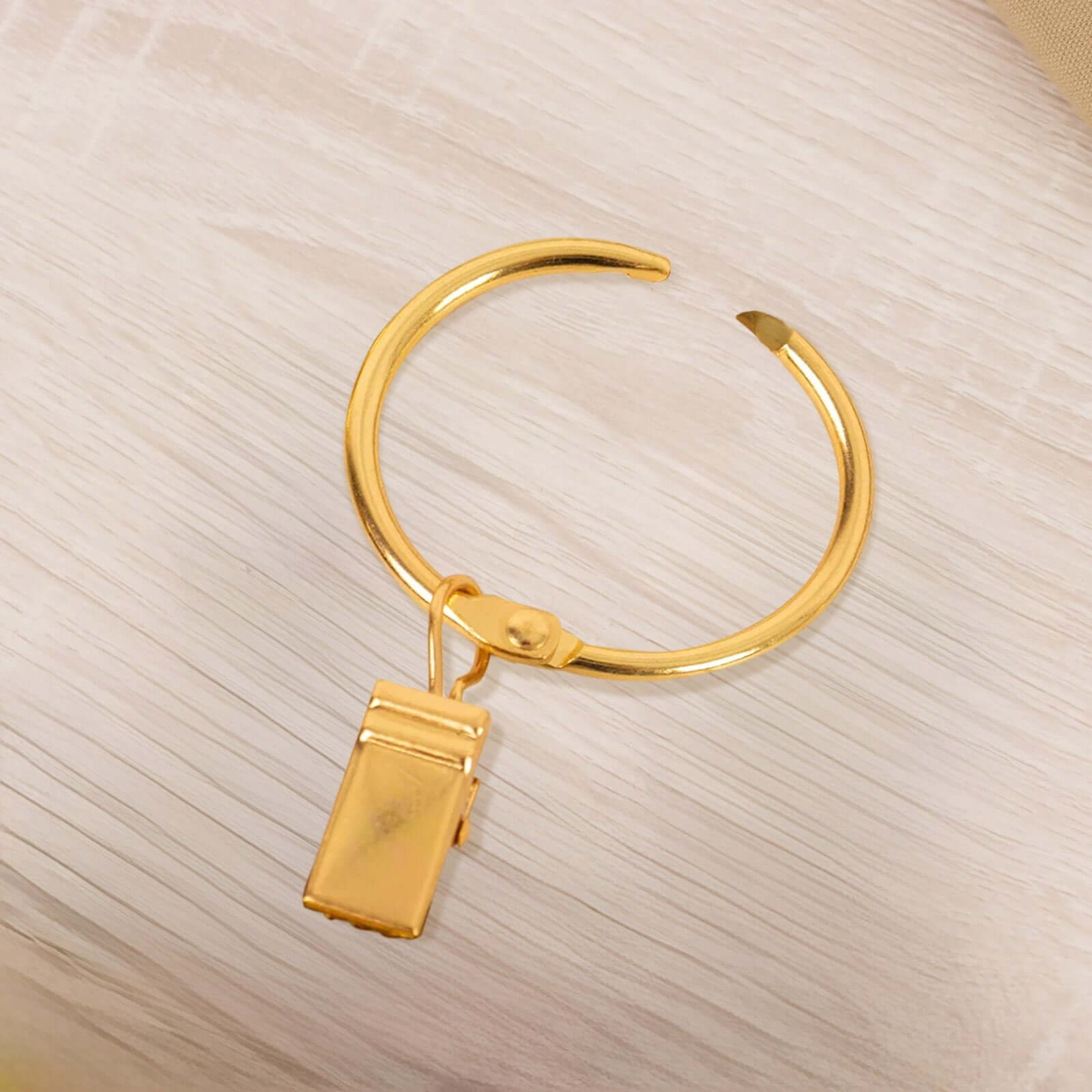 50 Pack Gold Metal Openable Curtain Clip Rings, Heavy Duty Rustproof Drapery Backdrop Clip Hangers - 1.5"