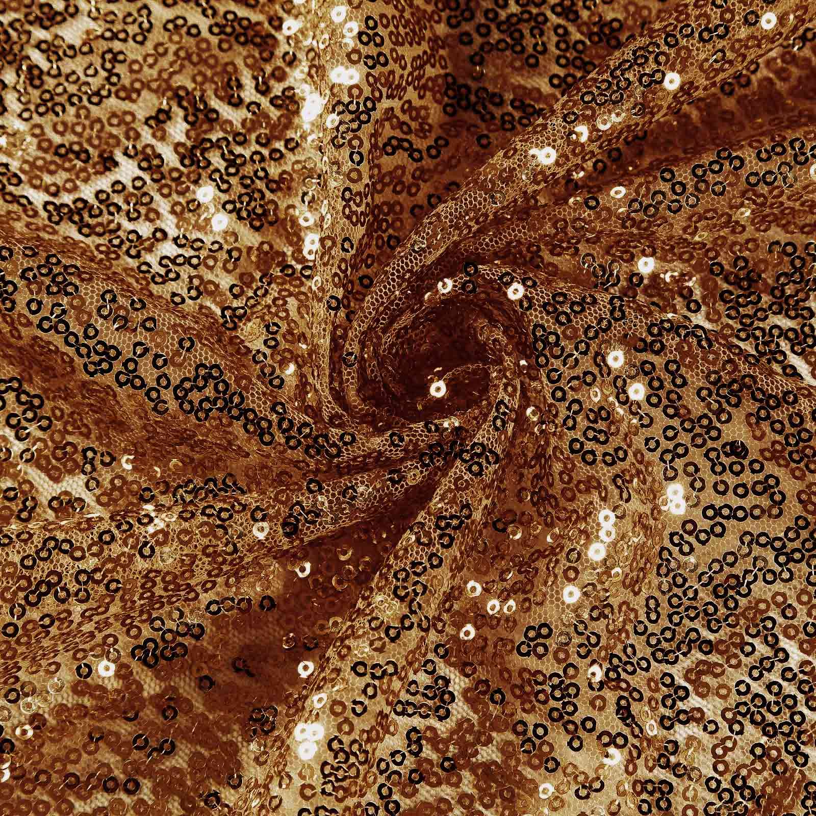Sequin 90" Round Tablecloth Gold - Glittering Decor for Special Events