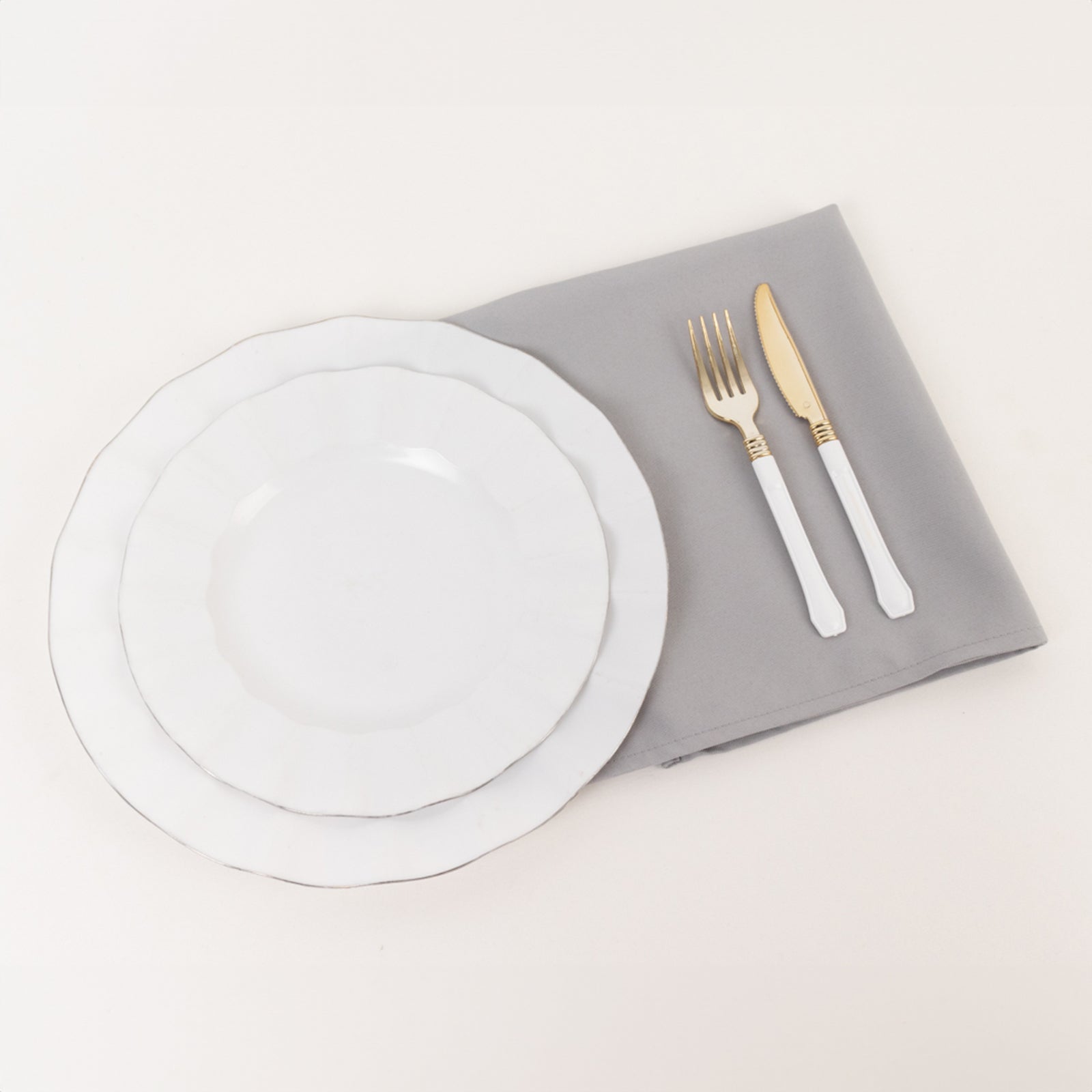 5 Pack Premium Polyester 20"x20" Napkins Silver - Wrinkle-Resistant & Durable Dinner Napkins