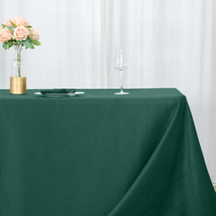Premium Polyester 90"x132" Rectangle Tablecloth Hunter Emerald Green - Seamless 220GSM Stain-Resistant Design