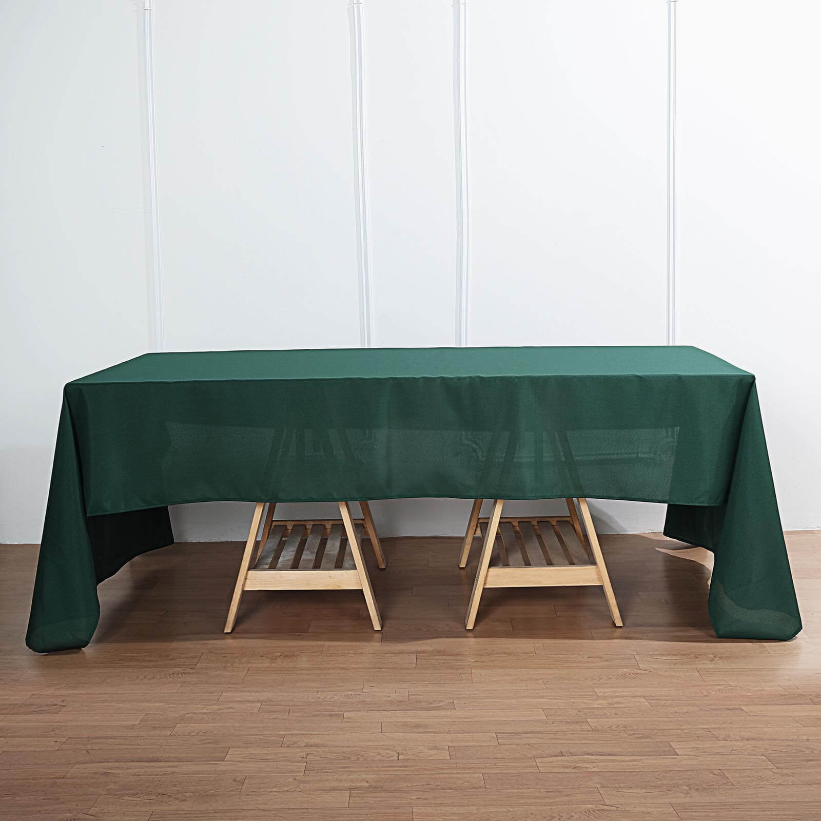 Polyester 60"x126" Rectangle Tablecloth Hunter Emerald Green - Wrinkle-Resistant Table Cover