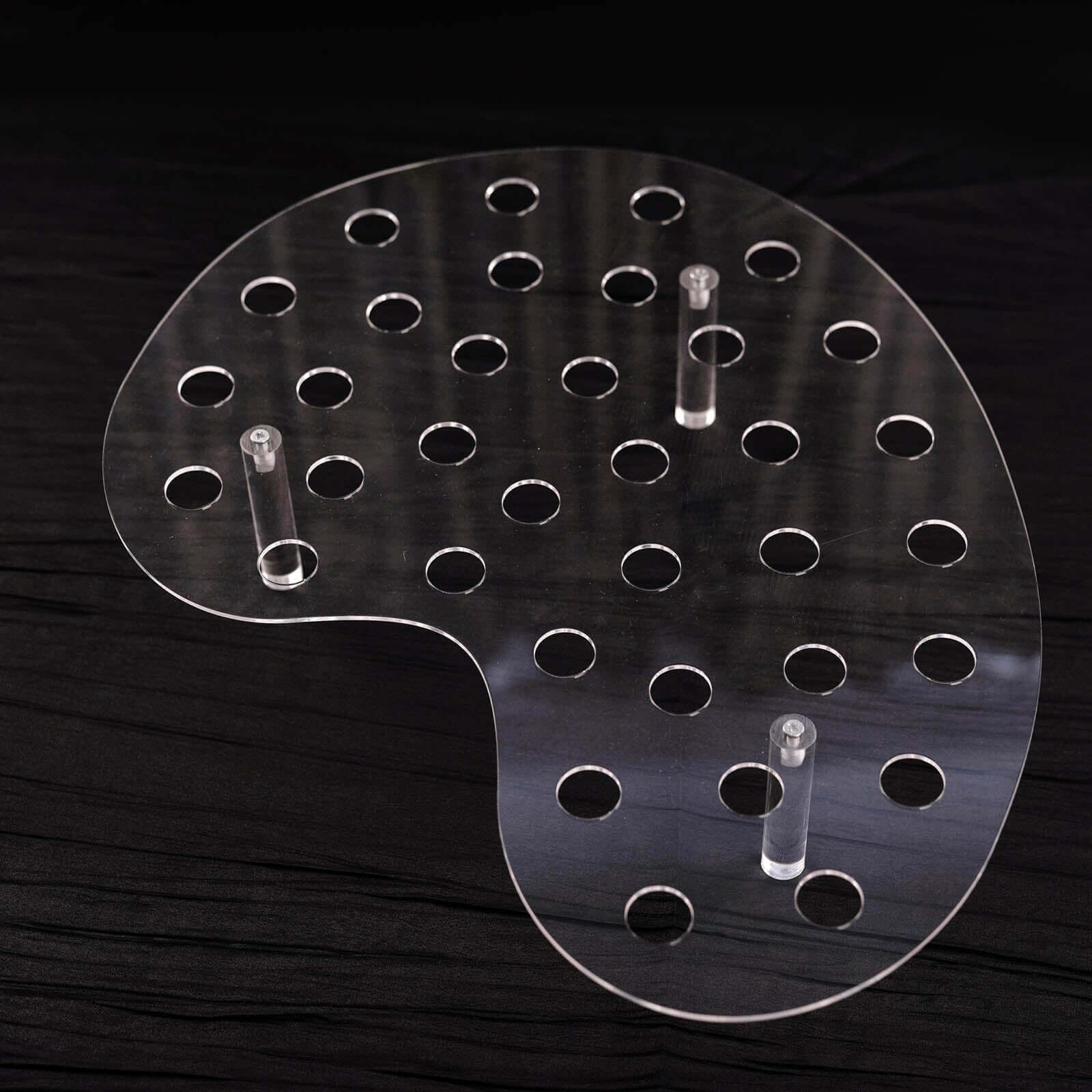 35-Slot Acrylic Ice Cream Cone Display Stand Mini Snow Cone Holder Tray Clear - Durable Party Serving Stand 16"