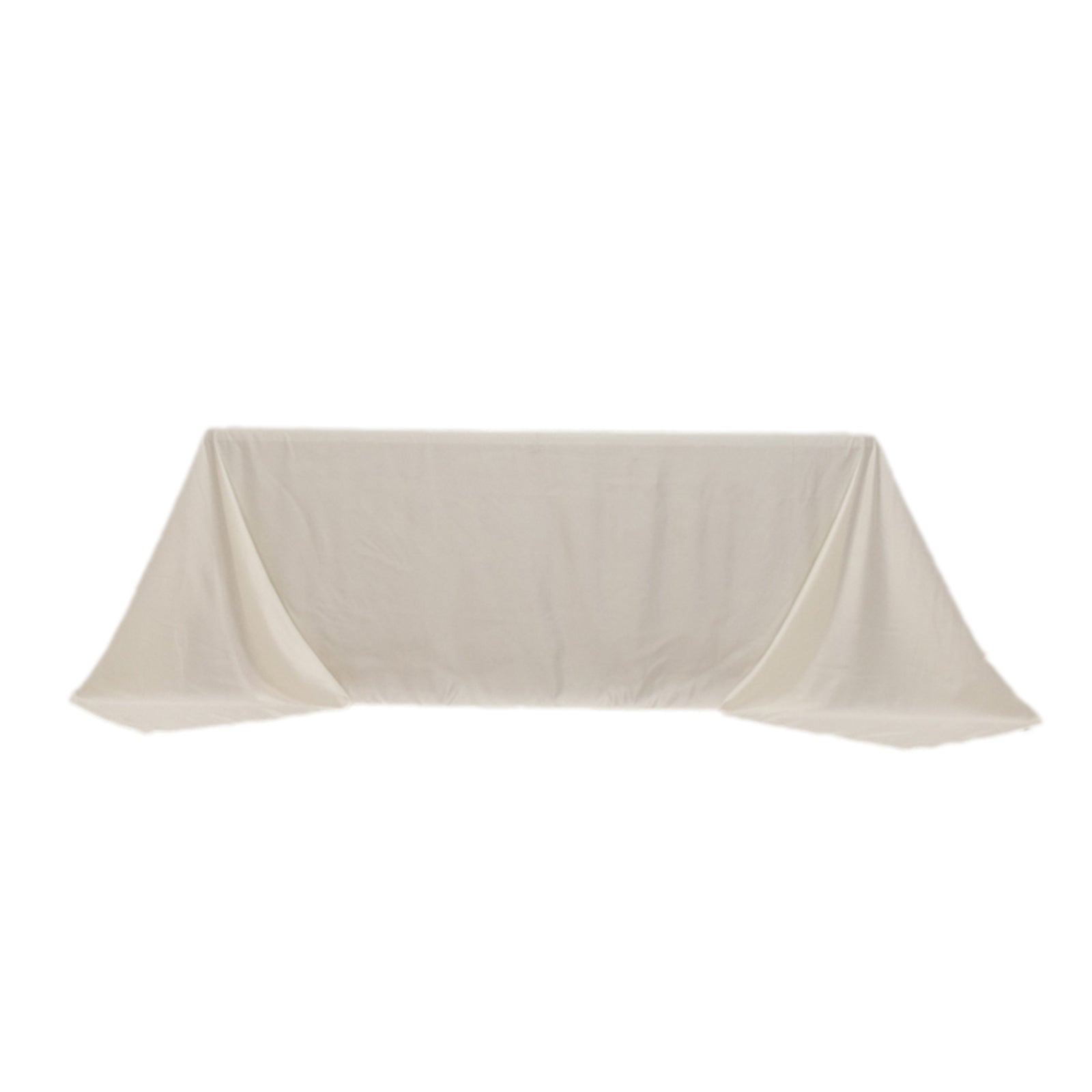 Lamour Satin 90"x132" Rectangle Tablecloth Ivory - Soft & Silk-Like Seamless Table Cover