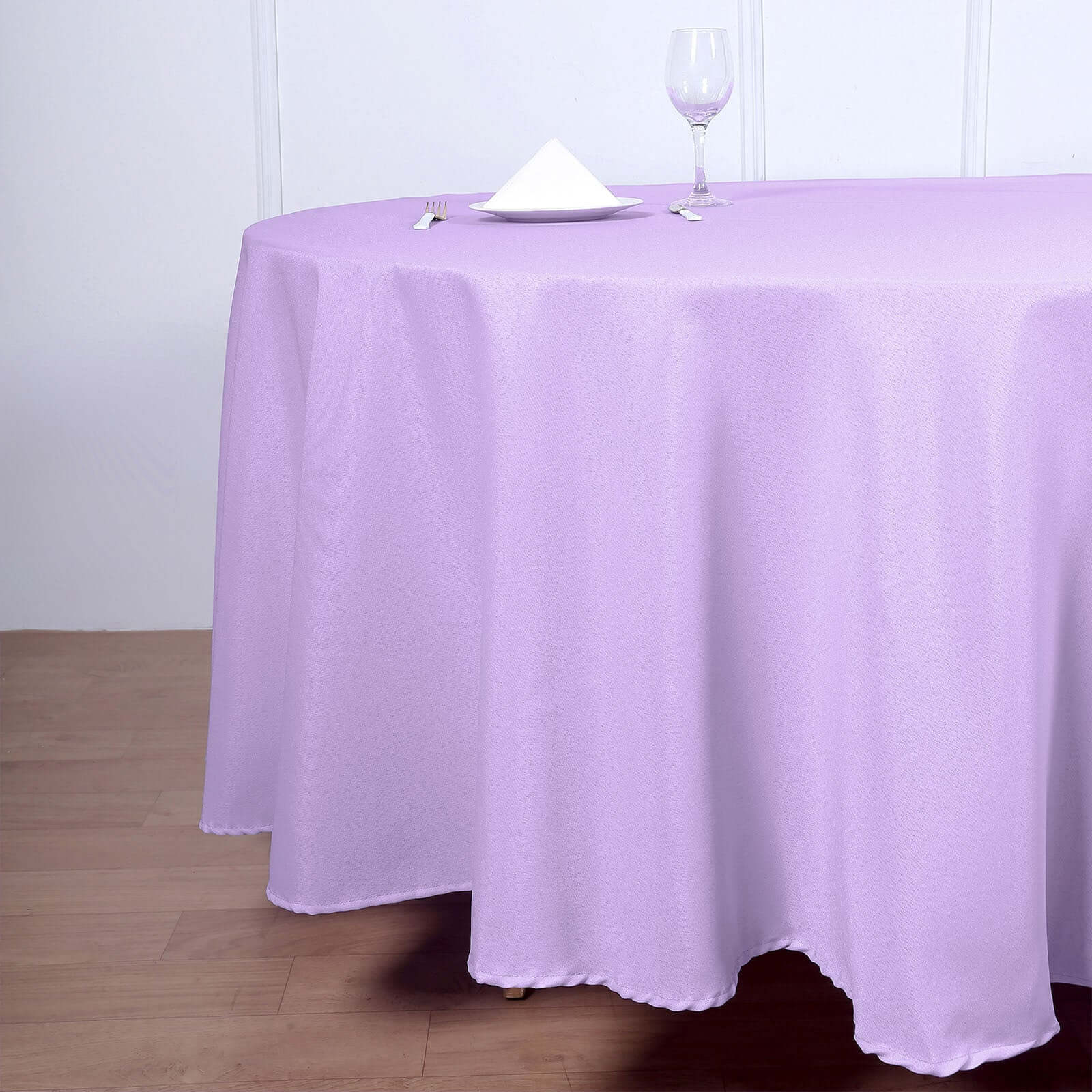 Polyester 108" Round Tablecloth Lavender Lilac - Wrinkle-Resistant Table Cover