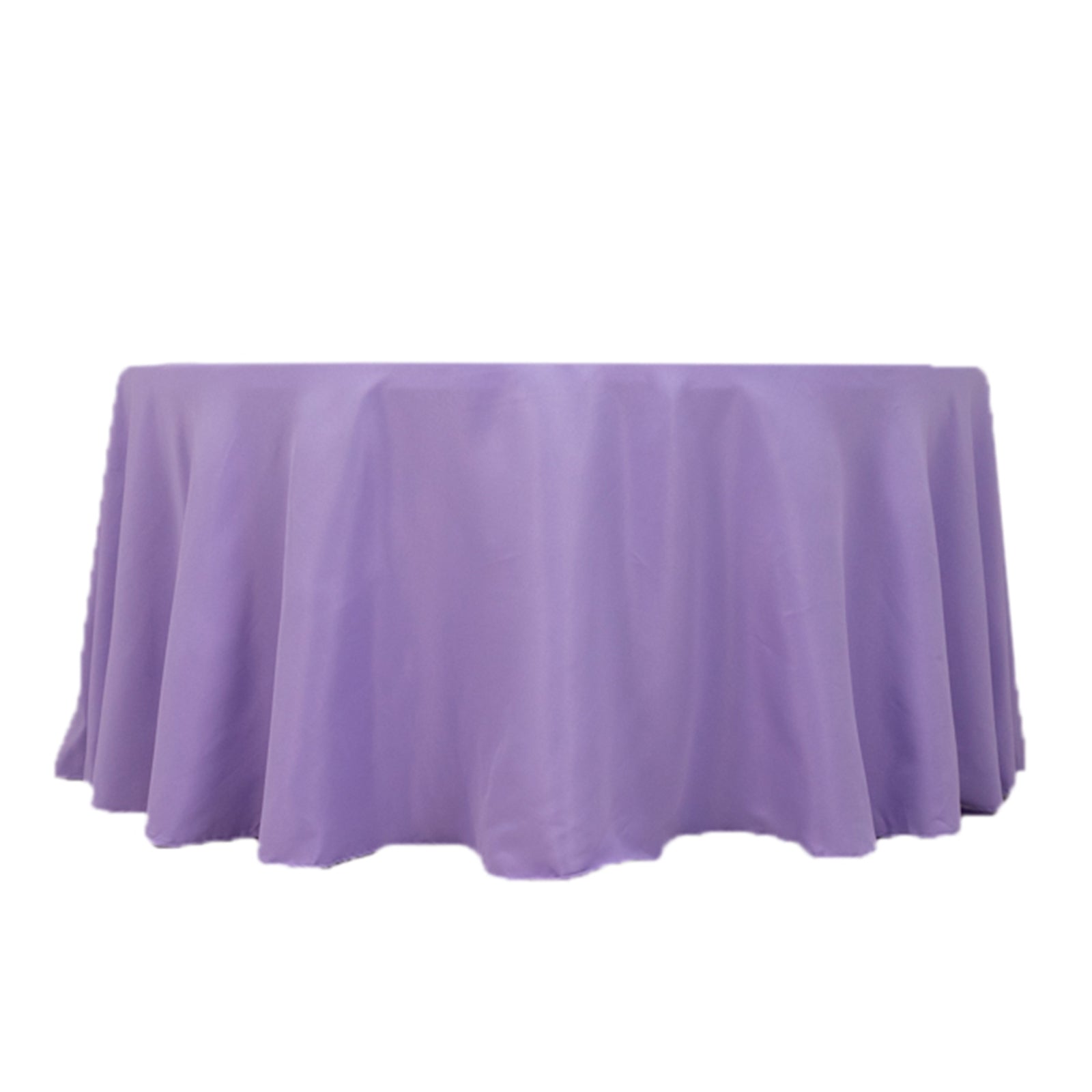 Premium Polyester 120" Round Tablecloth Lavender Lilac - Seamless 220GSM Wrinkle-Resistant Table Cover