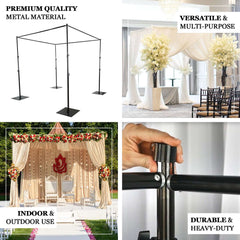 10ft 4-Post DIY Photography Backdrop Stand, Wedding Arch Canopy Tent