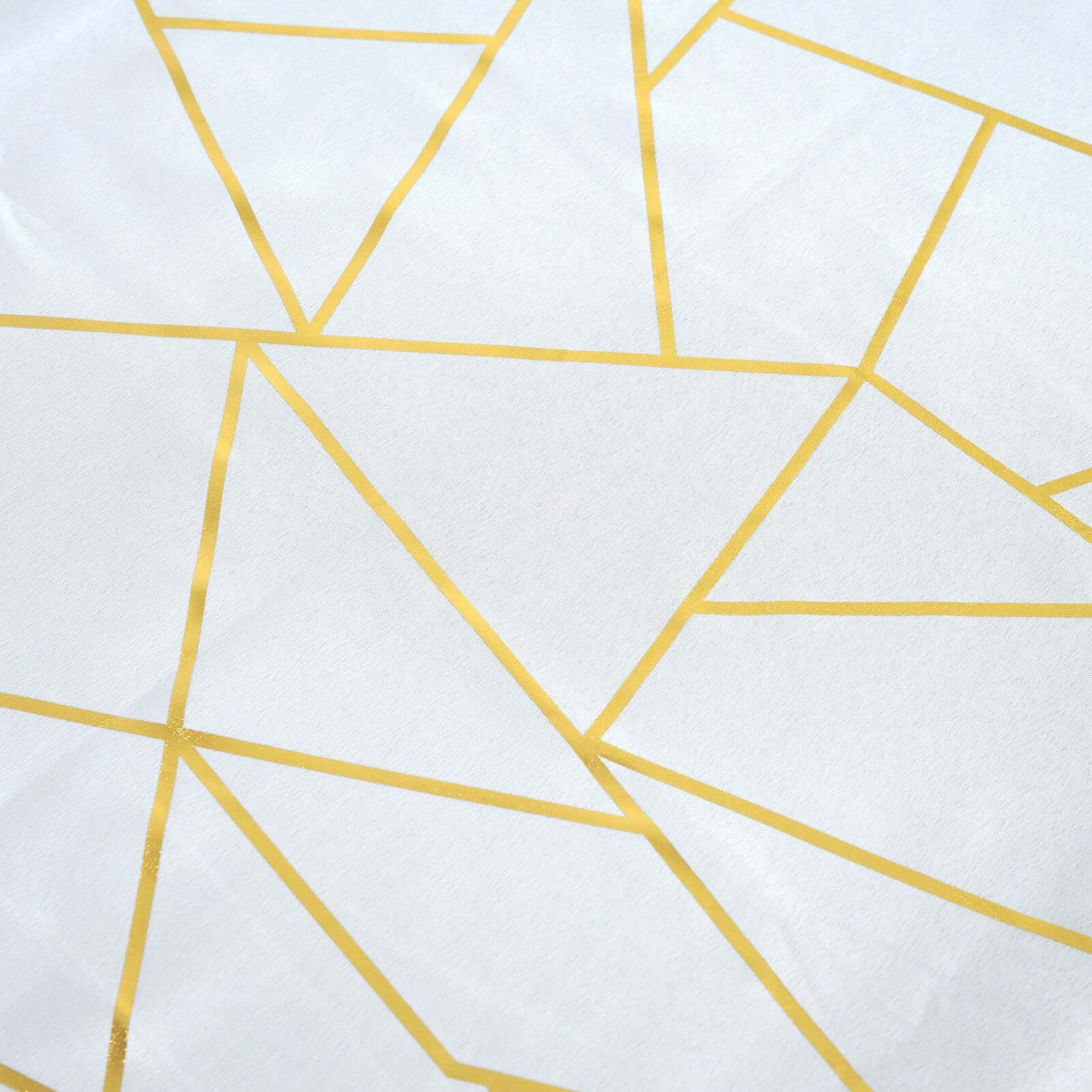 5 Pack Polyester 20"x20" Napkins White with Gold Geometric Foil Pattern - Modern Reusable Dinner Napkins for Home & Events