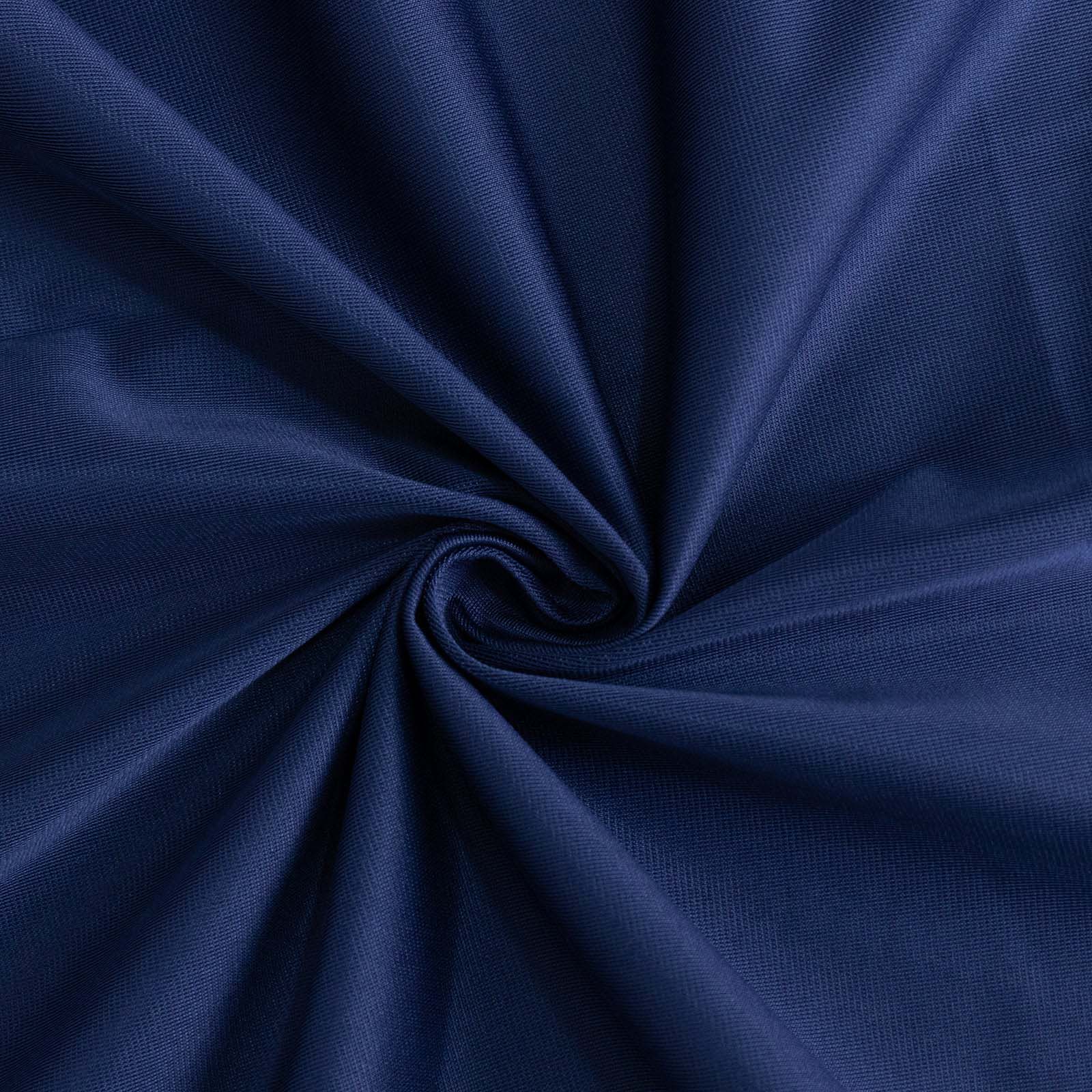 Scuba Round 132" Tablecloth Navy Blue - Wrinkle Free & Stain Resistant Seamless Table Cover