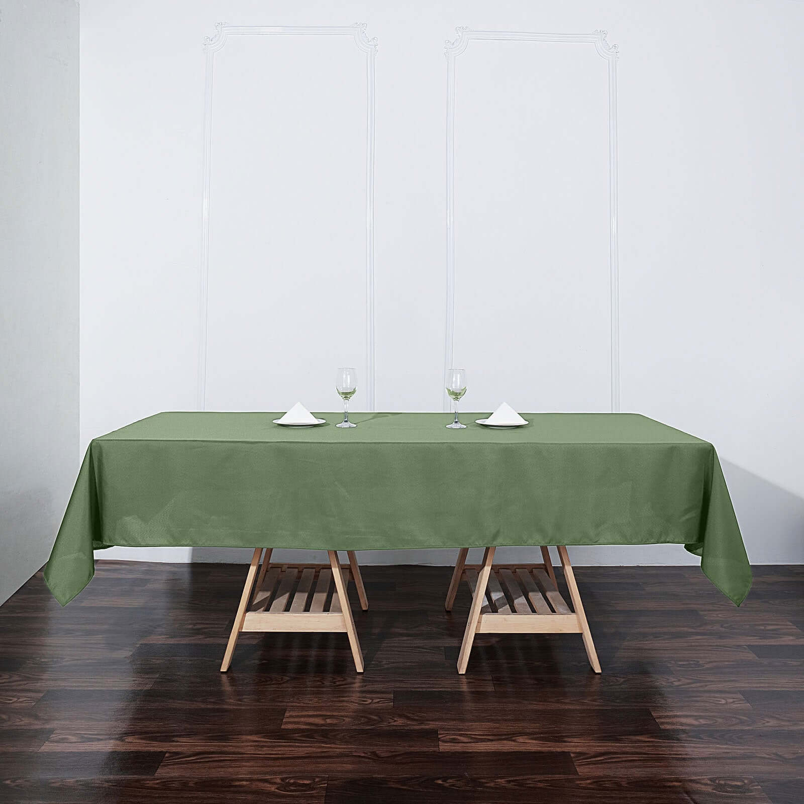 Polyester 60"x102" Rectangle Tablecloth Olive Green - Durable and Stylish Table Cover