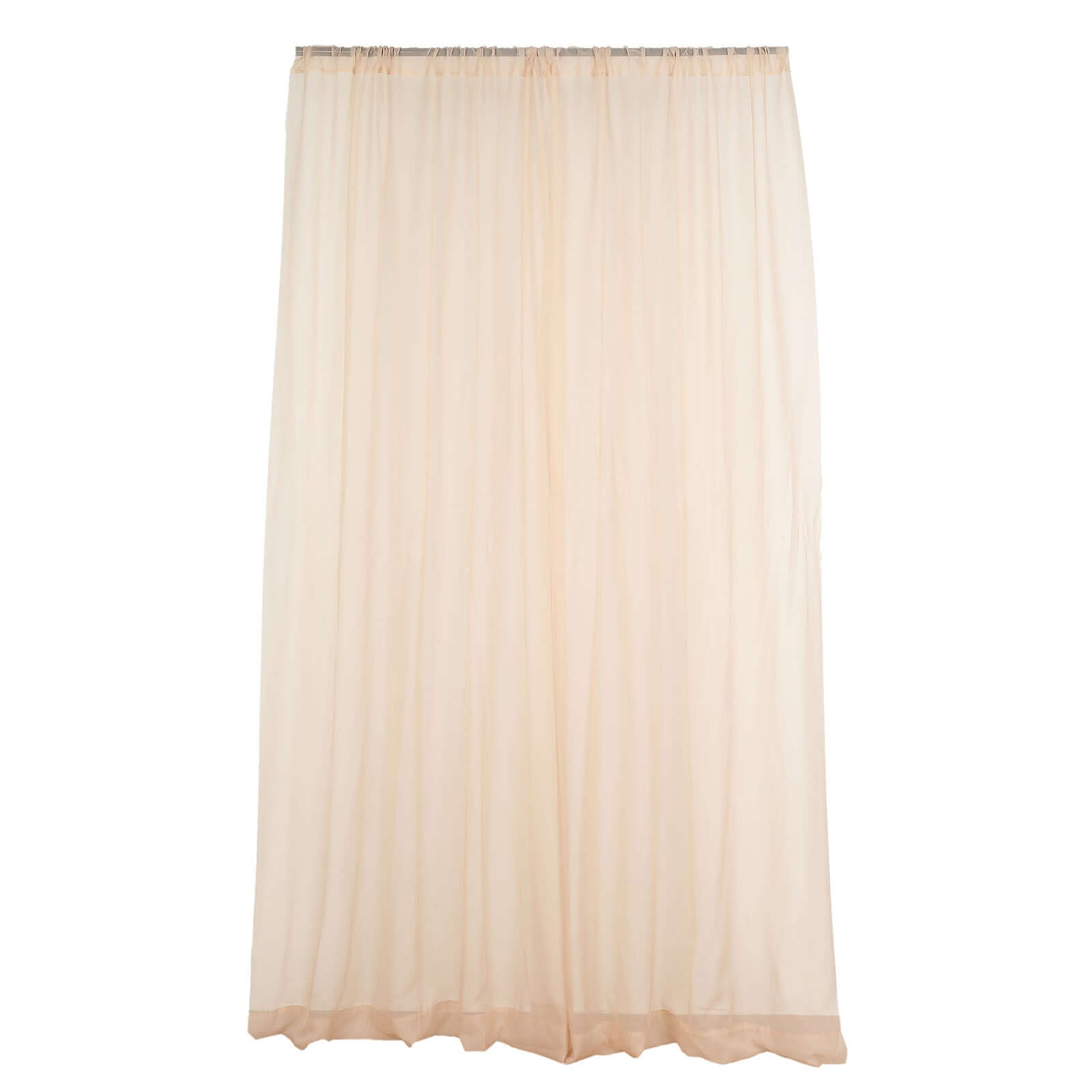 2 Pack Nude Sheer Chiffon Event Curtain Drapes, Durable Flame Resistant Organza Backdrop Event Panels With Rod Pockets - 10ftx10ft