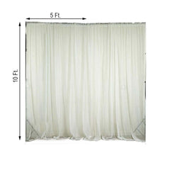 2 Pack Ivory Sheer Chiffon Event Curtain Drapes, Durable Flame Resistant Organza Backdrop Event Panels With Rod Pockets - 10ftx10ft