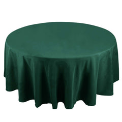 Premium Polyester 108" Round Tablecloth Hunter Emerald Green - Wrinkle-Resistant 220GSM Table Cover