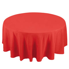 Premium Polyester 108" Round Tablecloth Red - Wrinkle-Resistant 220GSM Table Cover
