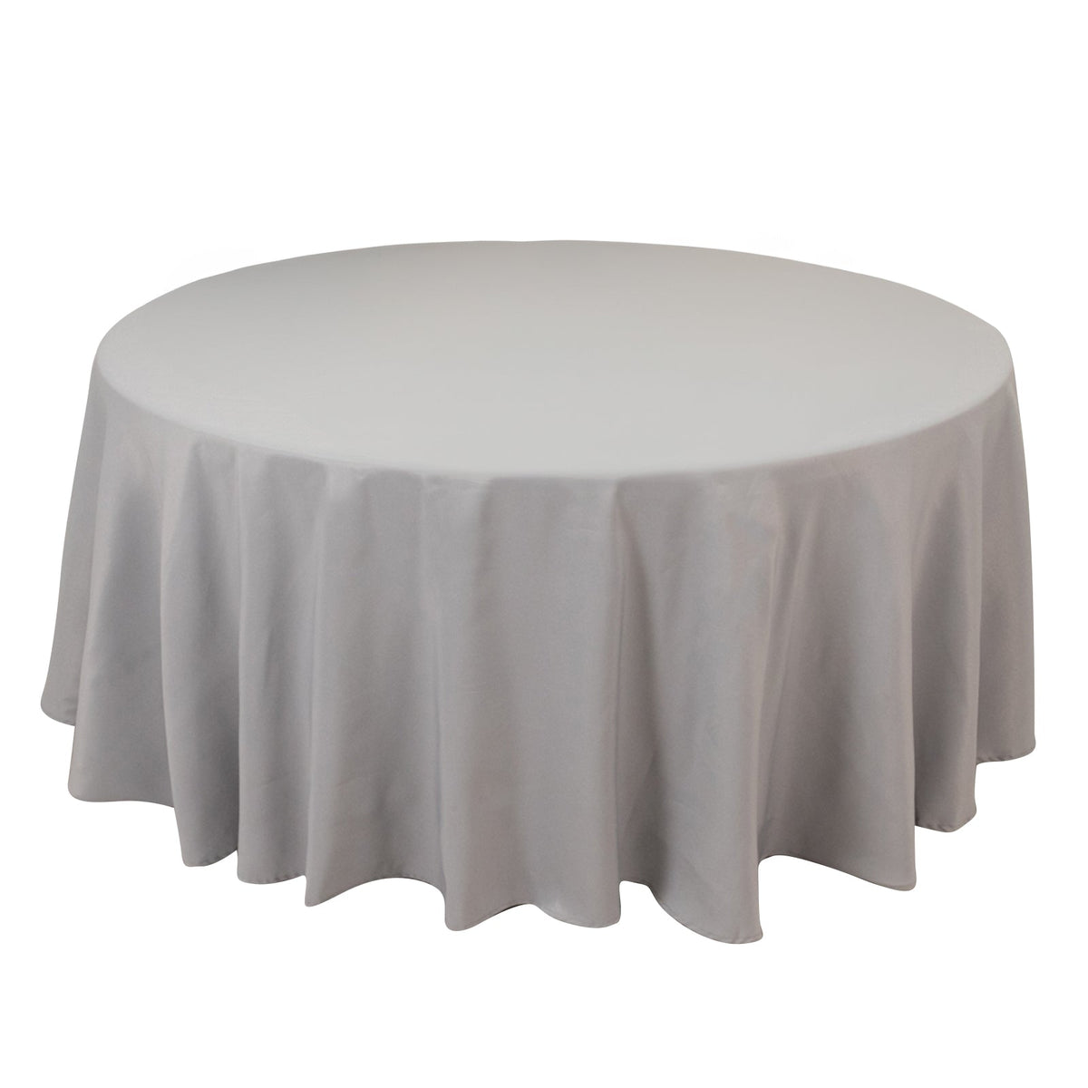 Premium Polyester 108" Round Tablecloth Silver - Wrinkle-Resistant 220GSM Table Cover