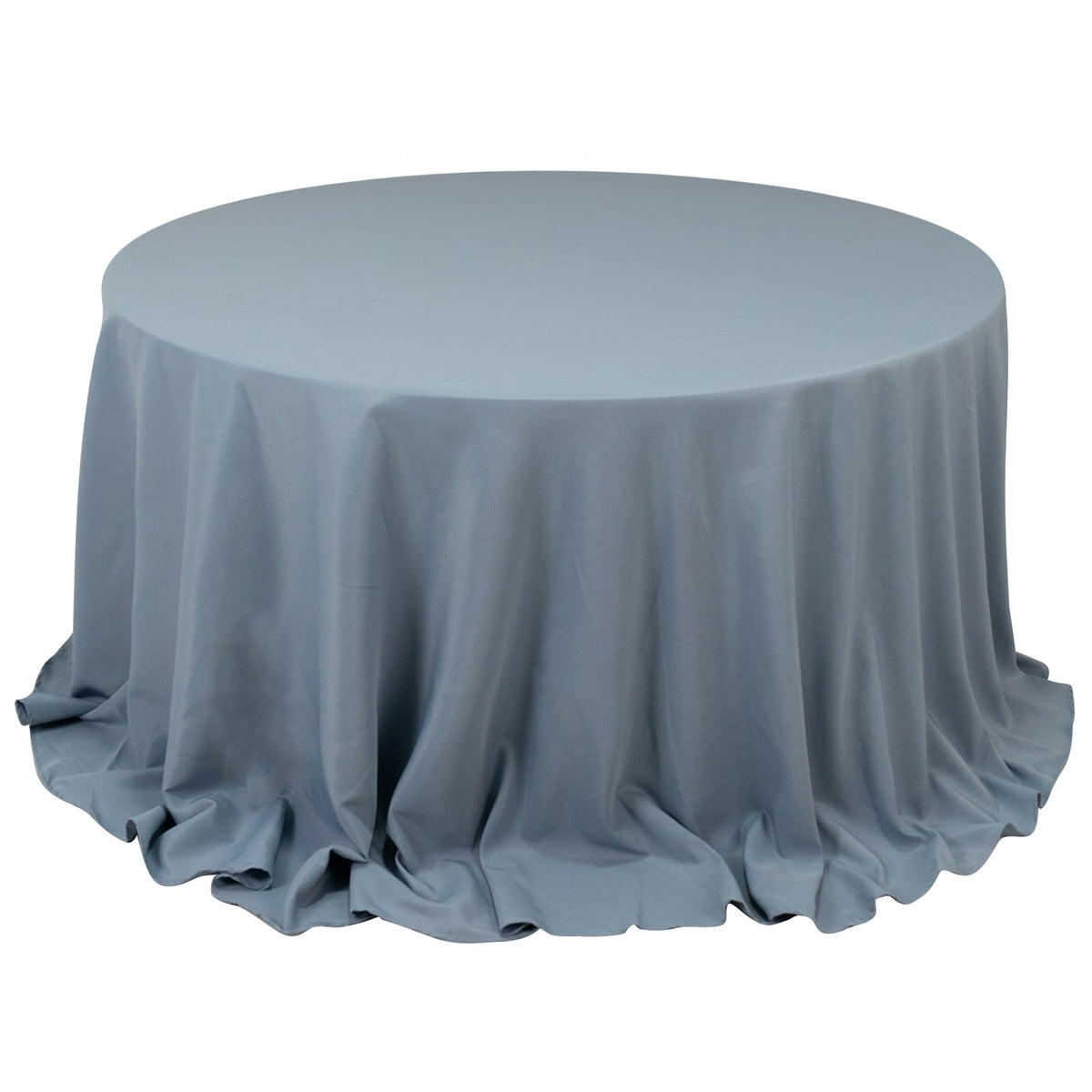 Premium Polyester 132" Round Tablecloth Dusty Blue - Seamless 220GSM Wrinkle-Resistant Table Cover