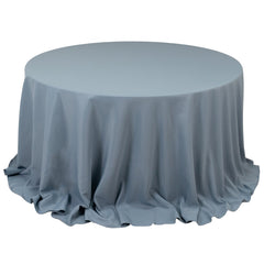 Premium Polyester 132" Round Tablecloth Dusty Blue - Seamless 220GSM Wrinkle-Resistant Table Cover