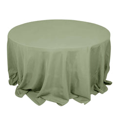 Premium Polyester 132" Round Tablecloth Dusty Sage Green - Seamless 220GSM Wrinkle-Resistant Table Cover