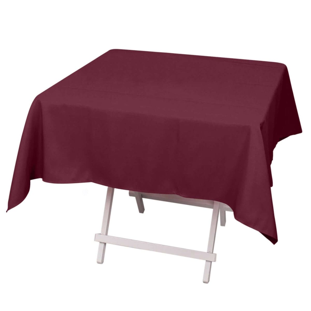 Premium Polyester 54"x54" Square Tablecloth Burgundy - Stain and Wrinkle-Resistant 220GSM Table Cover