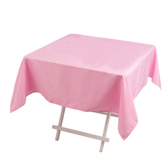 Premium Polyester 54"x54" Square Tablecloth Pink - Stain and Wrinkle-Resistant 220GSM Table Cover
