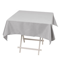 Premium Polyester 54"x54" Square Tablecloth Silver - Stain and Wrinkle-Resistant 220GSM Table Cover