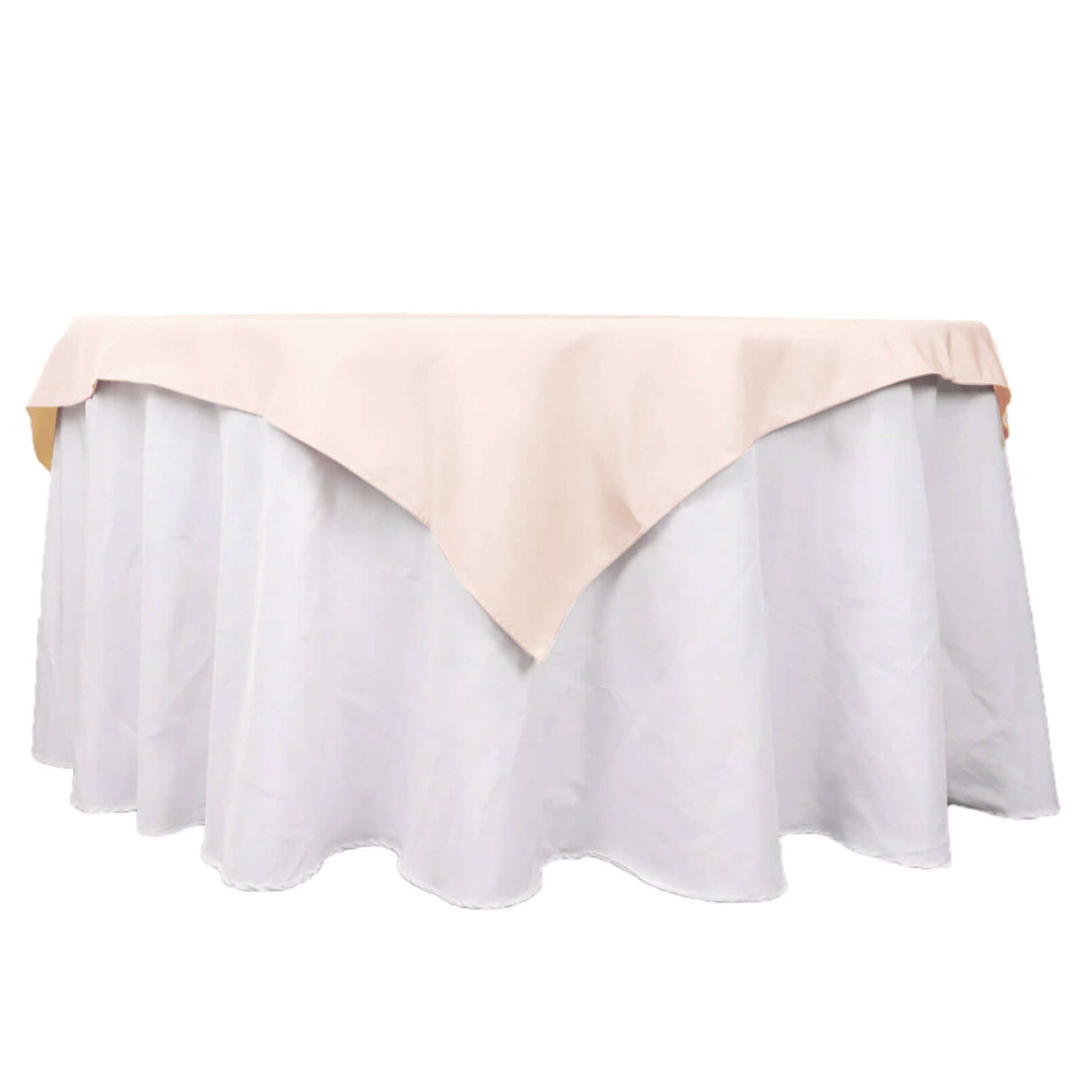 Premium Polyester 54"x54" Table Overlay Square Tablecloth Blush - Stain and Wrinkle-Resistant 220GSM Table Topper
