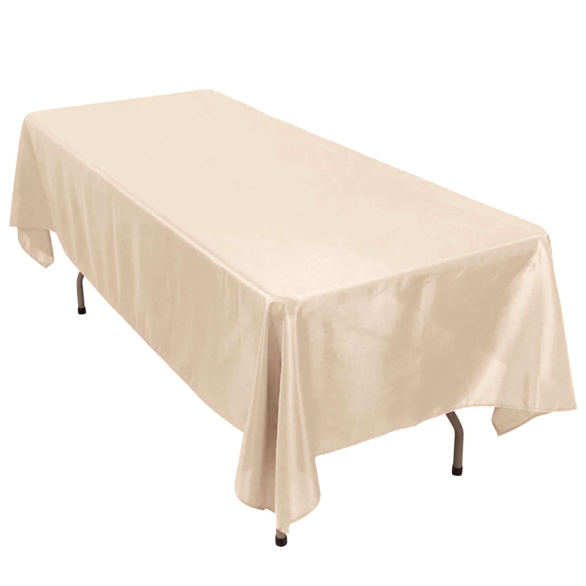 Premium Polyester 60"x102" Rectangle Tablecloth Beige - Durable 220GSM Wrinkle-Resistant Table Cover