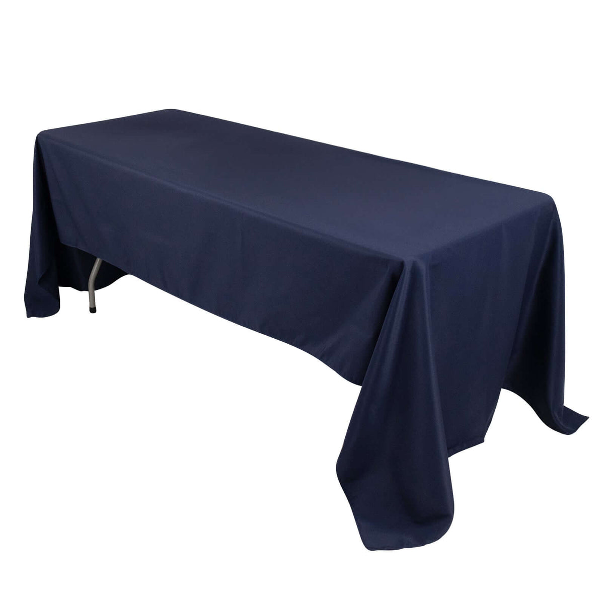 Premium Polyester 60"x126" Rectangle Tablecloth Navy Blue - Stain-Resistant 220GSM Finish Table Cover