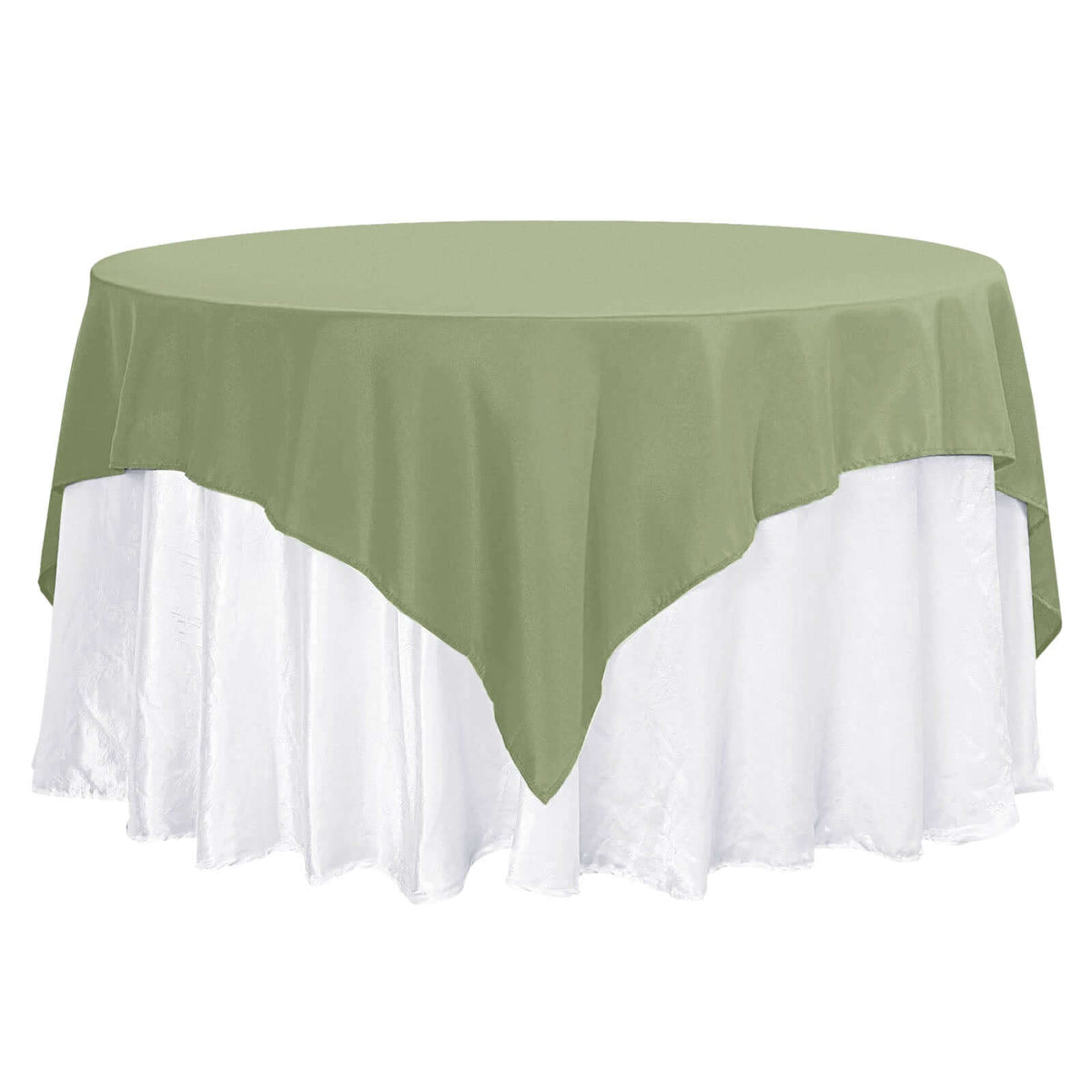 Premium Polyester 70"x70" Table Overlay Square Tablecloth Dusty Sage 220GSM Wrinkle-Resistant Table Cover