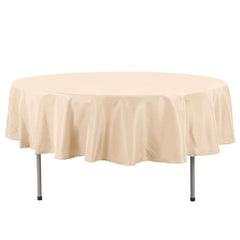 Premium Polyester 90" Round Tablecloth Beige - Stain and Wrinkle-Resistant Design with 220GSM Thickness Table Cover