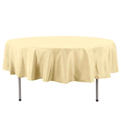 Premium Polyester 90" Round Tablecloth Champagne - Stain and Wrinkle-Resistant Design with 220GSM Thickness Table Cover