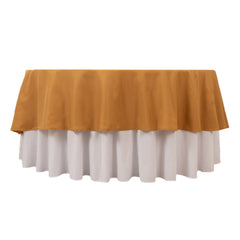 Premium Polyester 90" Round Tablecloth Gold - Stain and Wrinkle-Resistant 220GSM Table Cover for Weddings & Event Decor