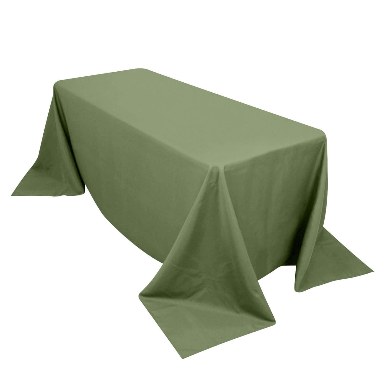 Premium Polyester 90"x132" Rectangle Tablecloth Dusty Sage Green - Seamless 220GSM Stain-Resistant Table Cover