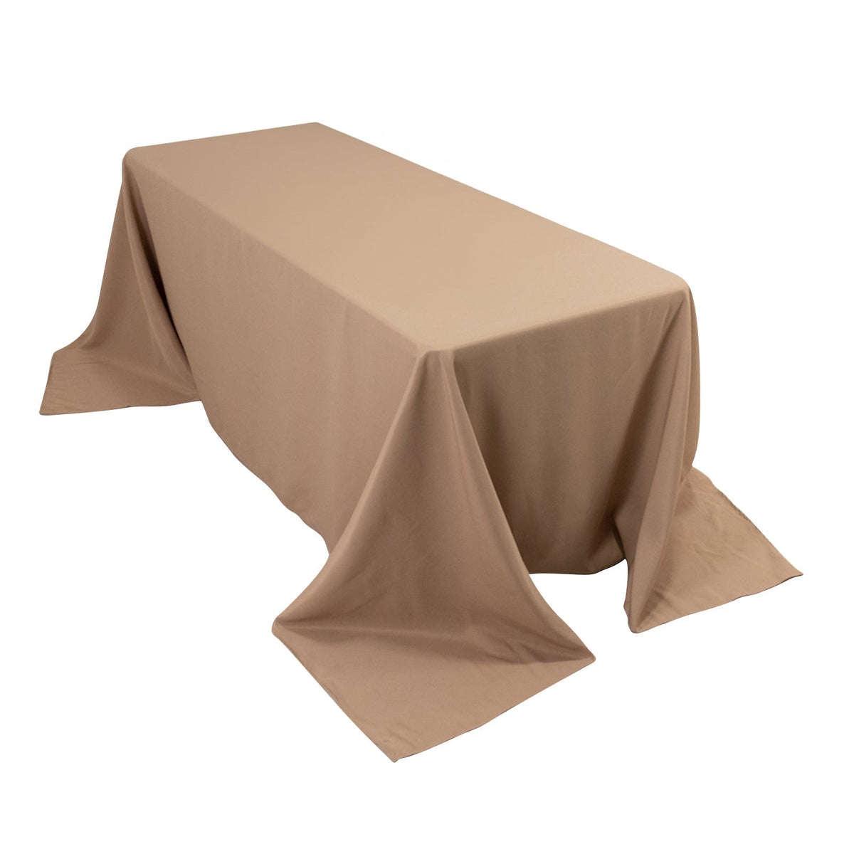 Premium Polyester 90"x132" Rectangle Tablecloth Nude - Seamless 220GSM Stain-Resistant Table Cover