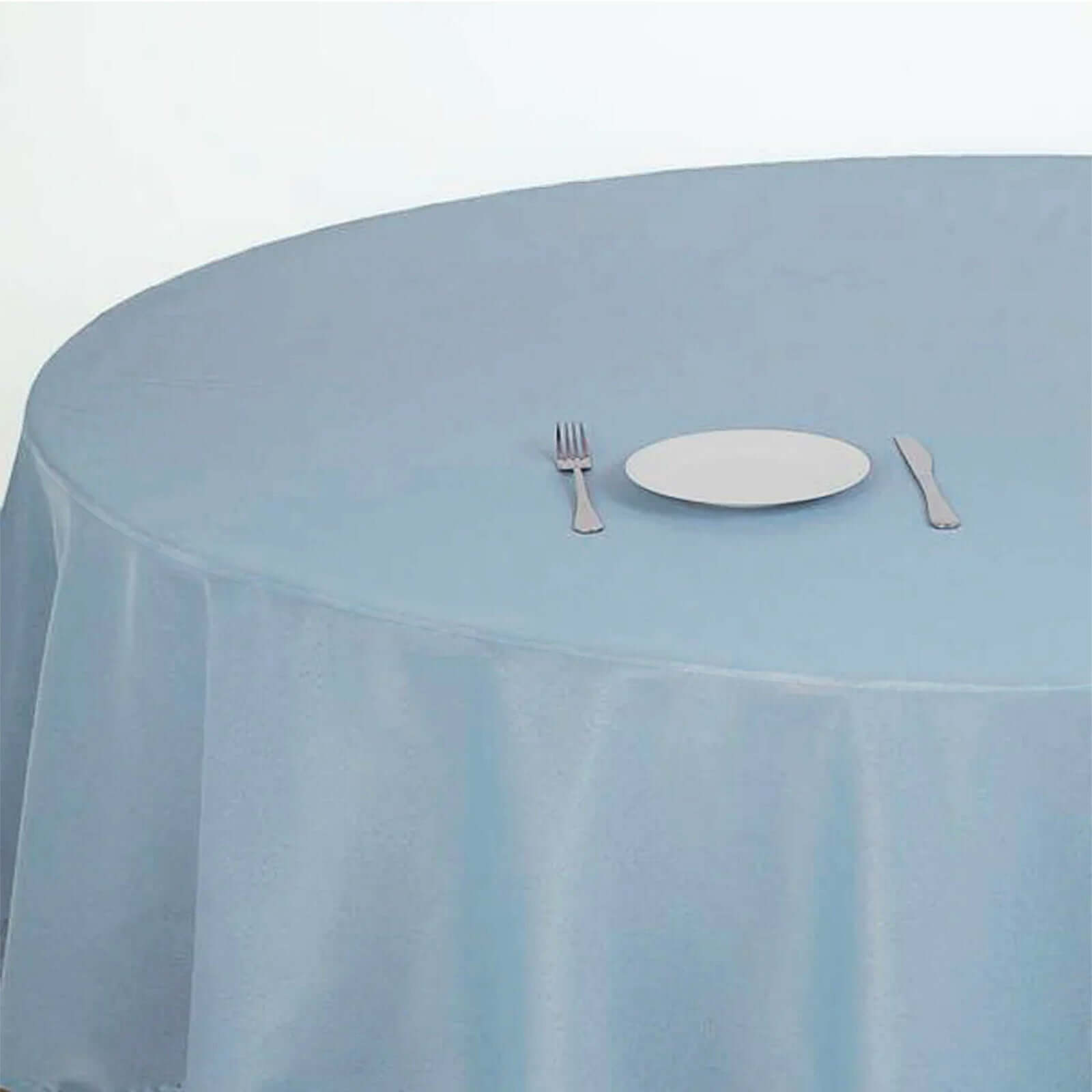 Polyester 90" Round Tablecloth Dusty Blue - Stain & Wrinkle-Resistant Table Cover