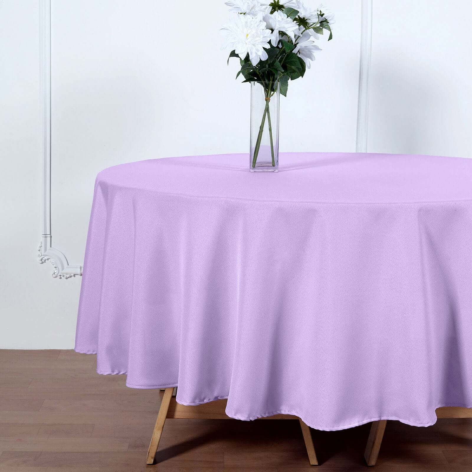 Polyester 90" Round Tablecloth Lavender Lilac - Stain & Wrinkle-Resistant Table Cover